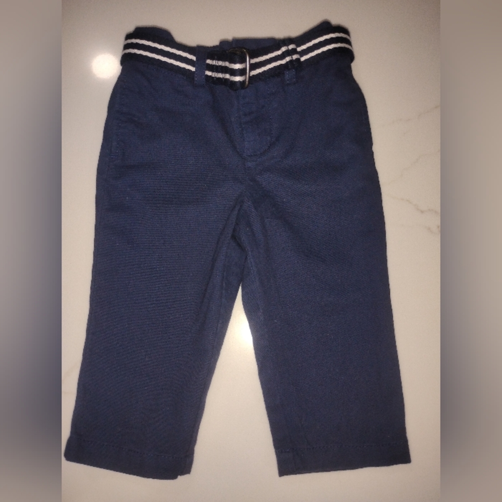 Ralph Lauren Kods Navy Blue Kids Pants with Belt Size 24months NEVER WORN